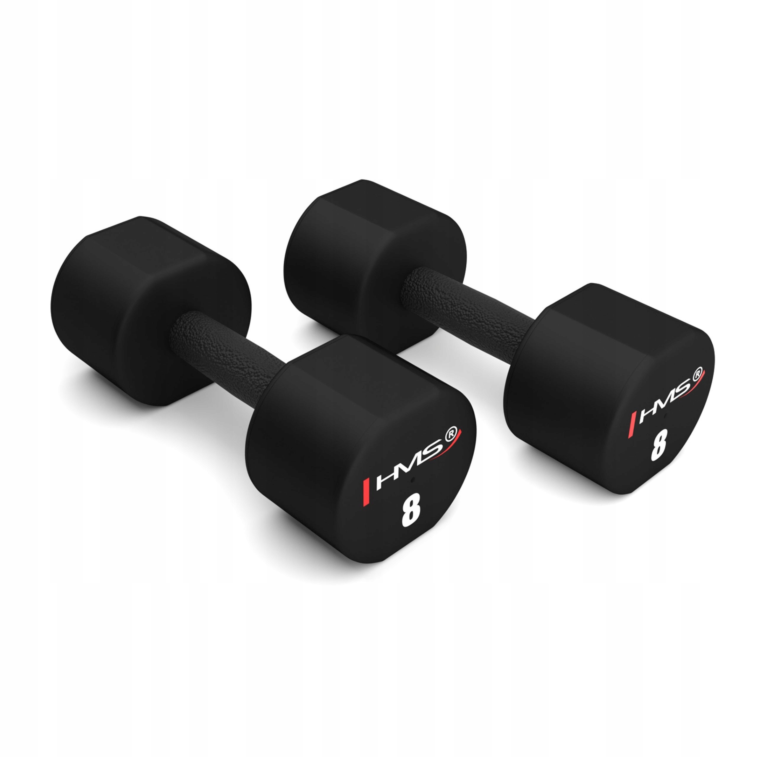 Potažené/gumované pevné činky Hms 2 x 8 kg pro cvičení tréninkové posilovny