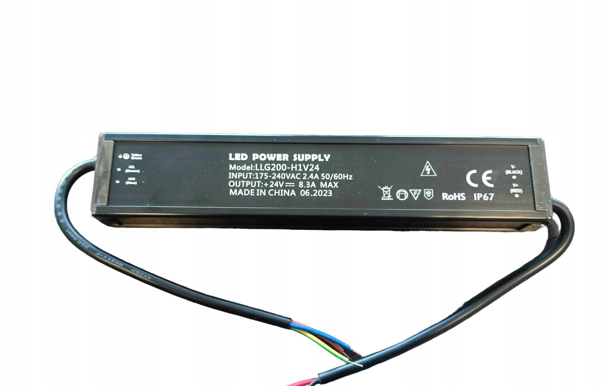 Llg Led zdroj IP67 24V 8,3A 200W Slim