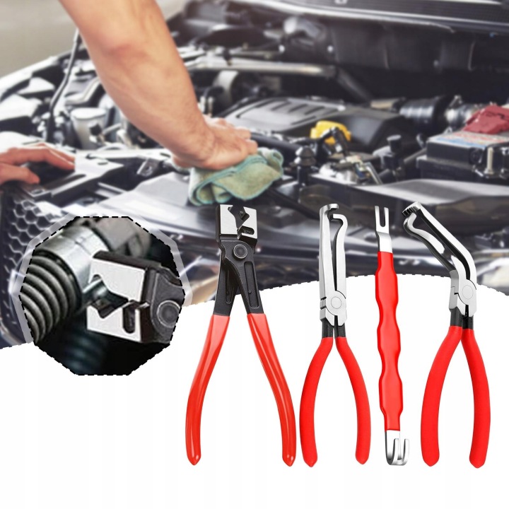 Zestaw Czerwonych Szczypiec Do Elektrycznych Konektorów Samochodowych
