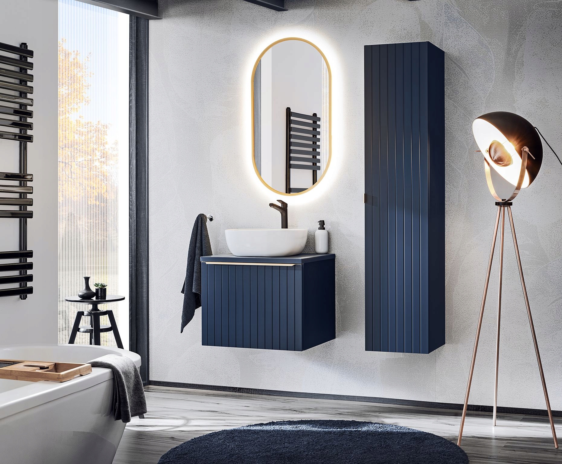 SZAFKA ŁAZIENKOWA 60 CM SANTA FE DEEP BLUE Marka inna