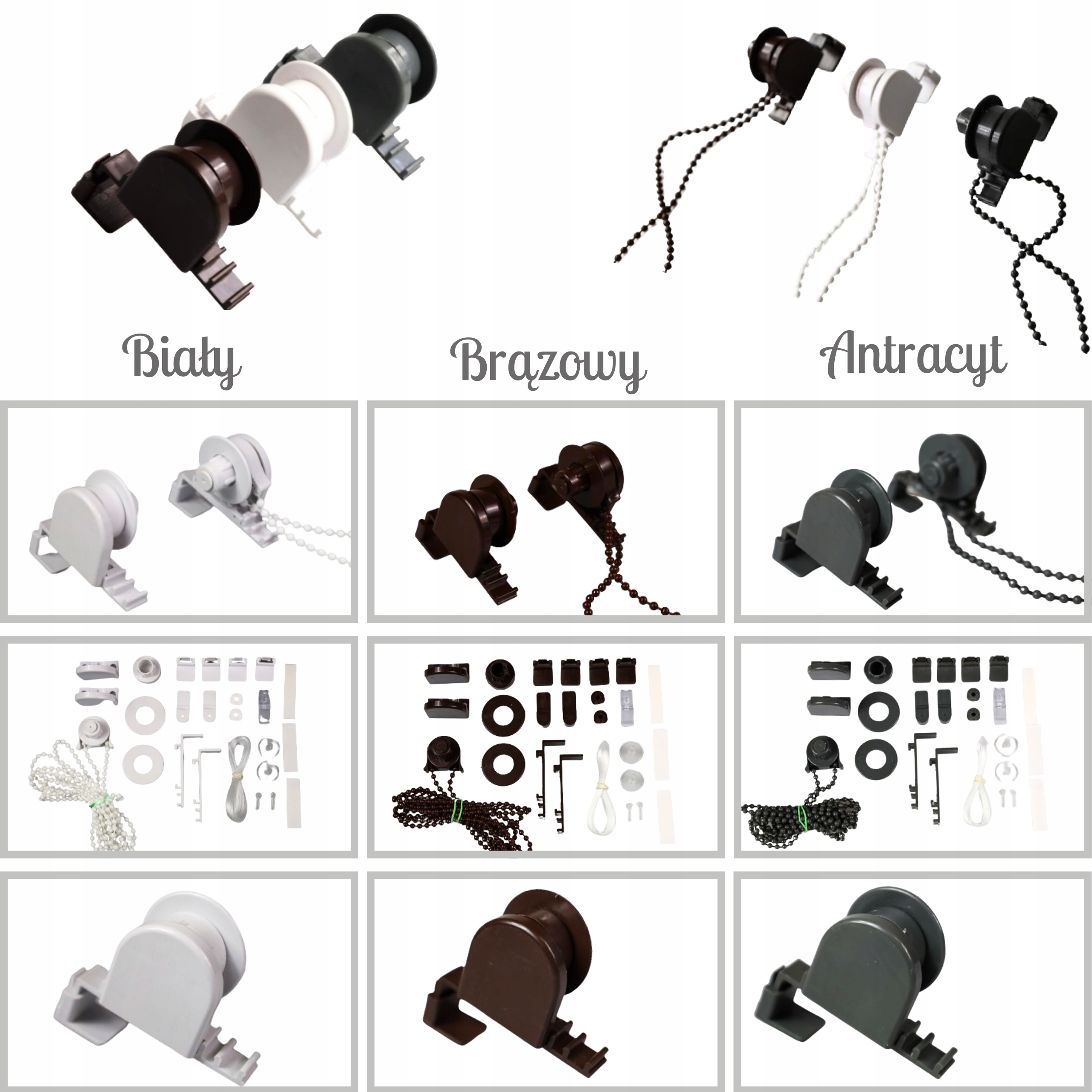 ROLETA ROLETY DZIEŃ I NOC 73 x 150 CM NAPINACZ SZARY BIAŁY CZARNY i INNE Długość 150 cm