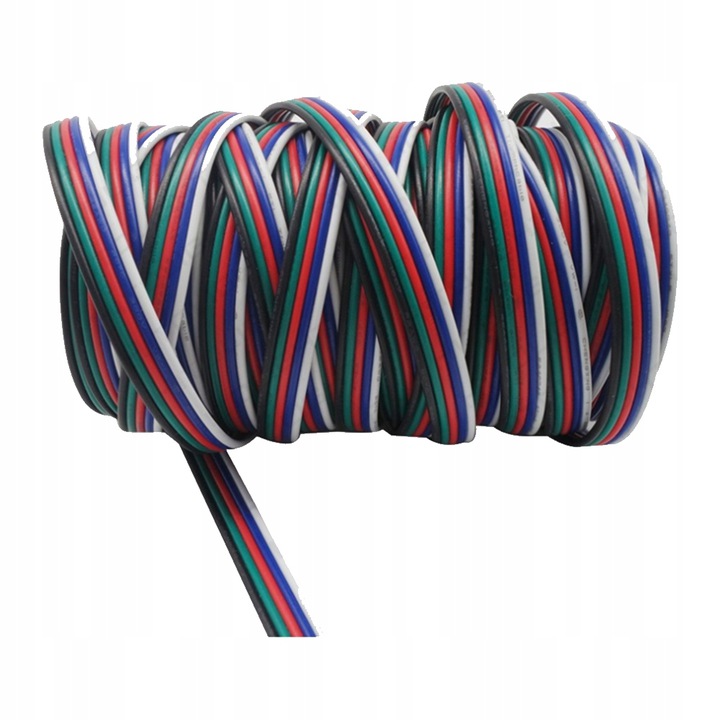 PRZEWÓD KABEL do taśm LED RGBW 5 żyłowy 5x0,35 1mb Moc 1 W