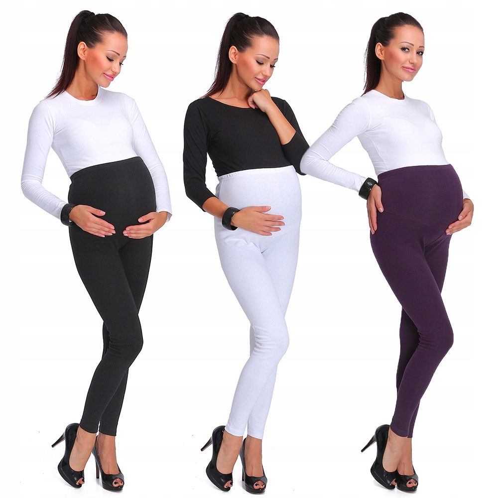 

3X Ciążowe Getry Panel Ocieplane Legginsy PREG28