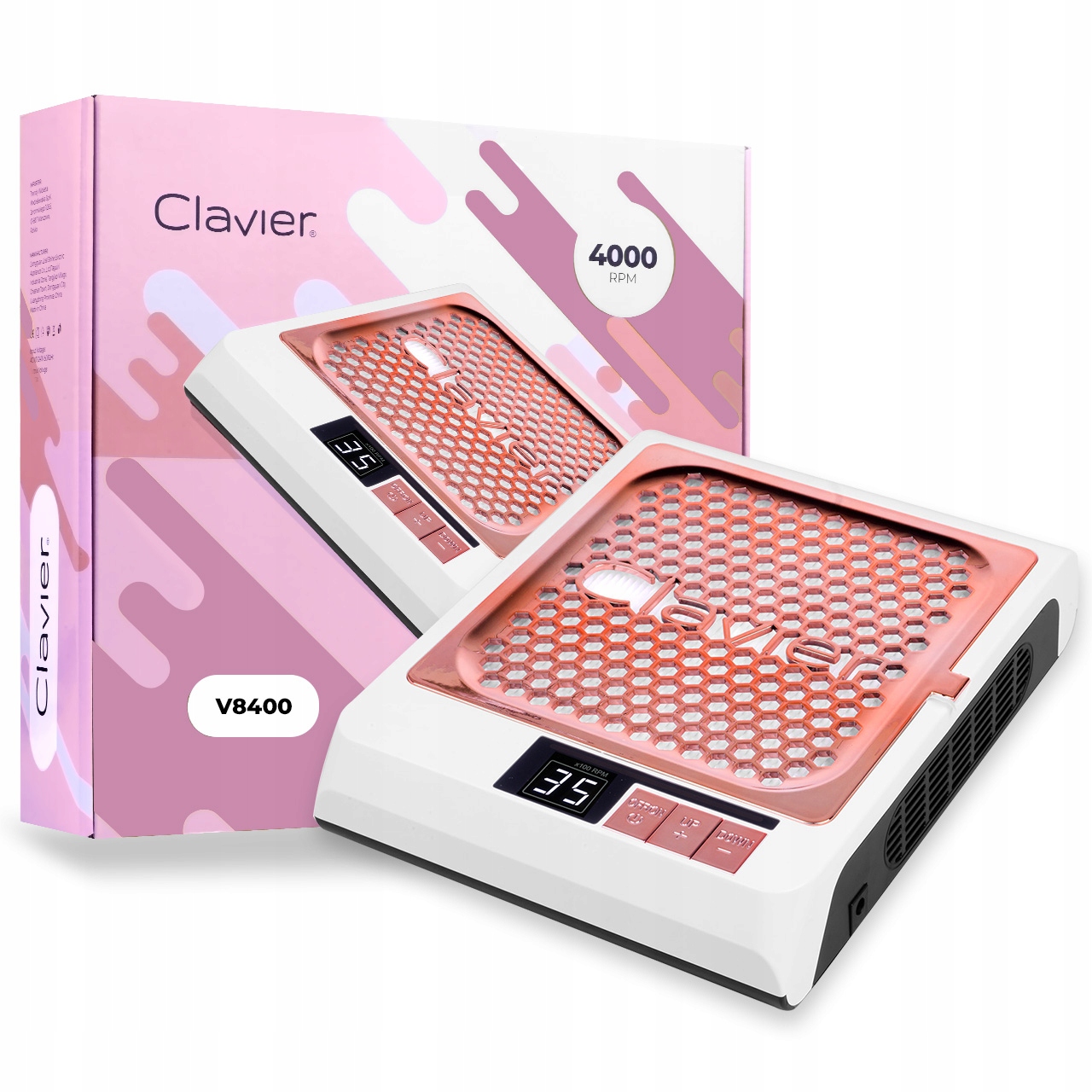 Clavier Odsávačka Prachu V8400 20W Manikúra Pedikúra Bílá