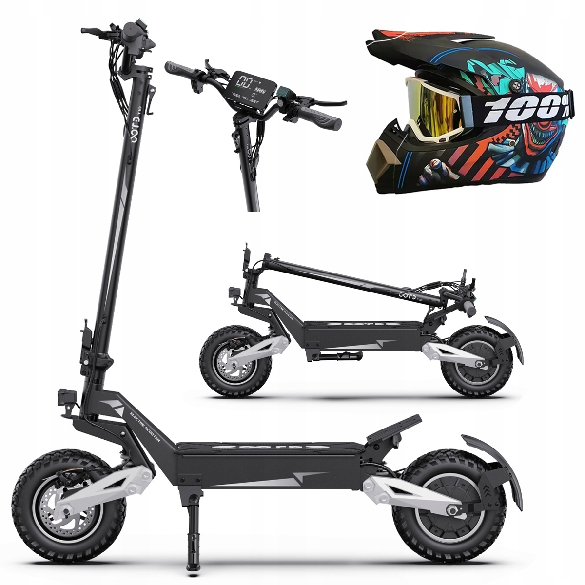 Ootd T10 skládací elektrická vozidla 900W 50KM/H 48V 13.5AH 45KM 11" Pl