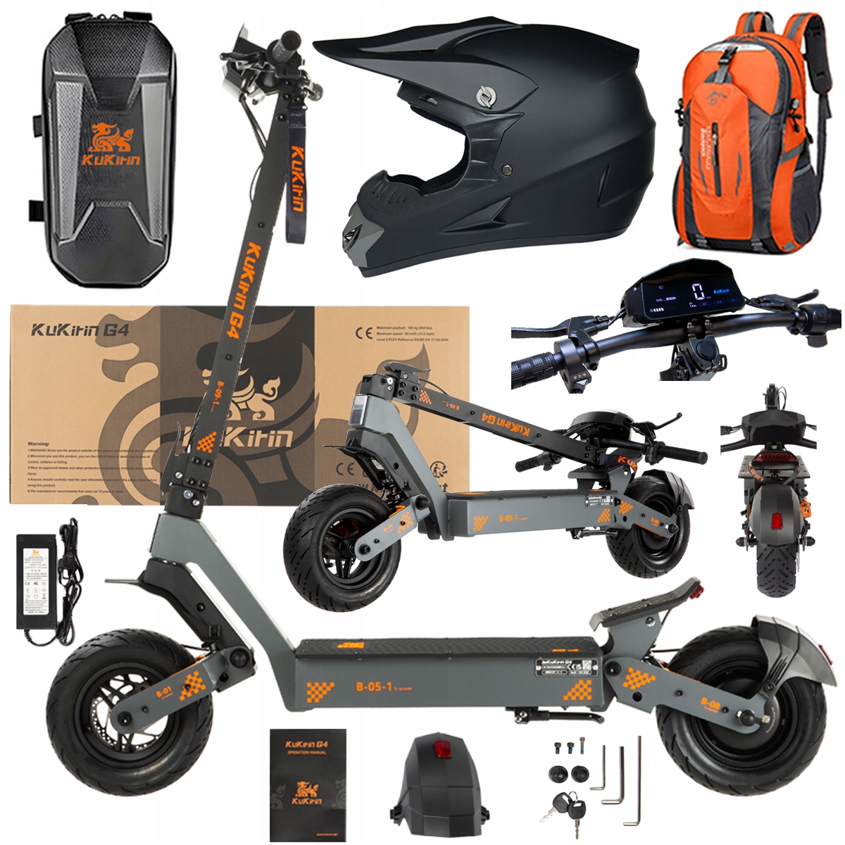 KuKirin G4 Skládací elektrická vozidla 2000W 70KM/H 60V 20Ah 75km Dárek
