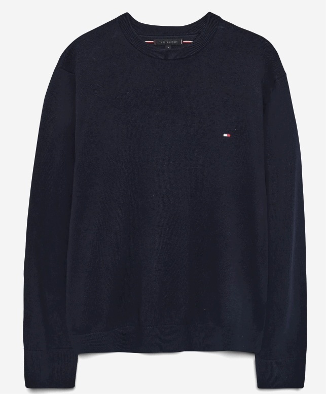Tommy Hilfiger Pánský bavlněný svetr Granát XM0XM01779DV0 vel. S