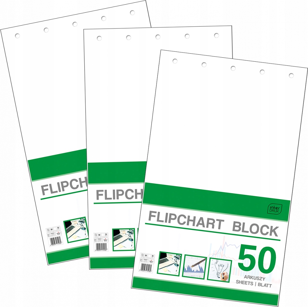 Blok do flipchartów Interdruk 100-64cm 50 kart x3