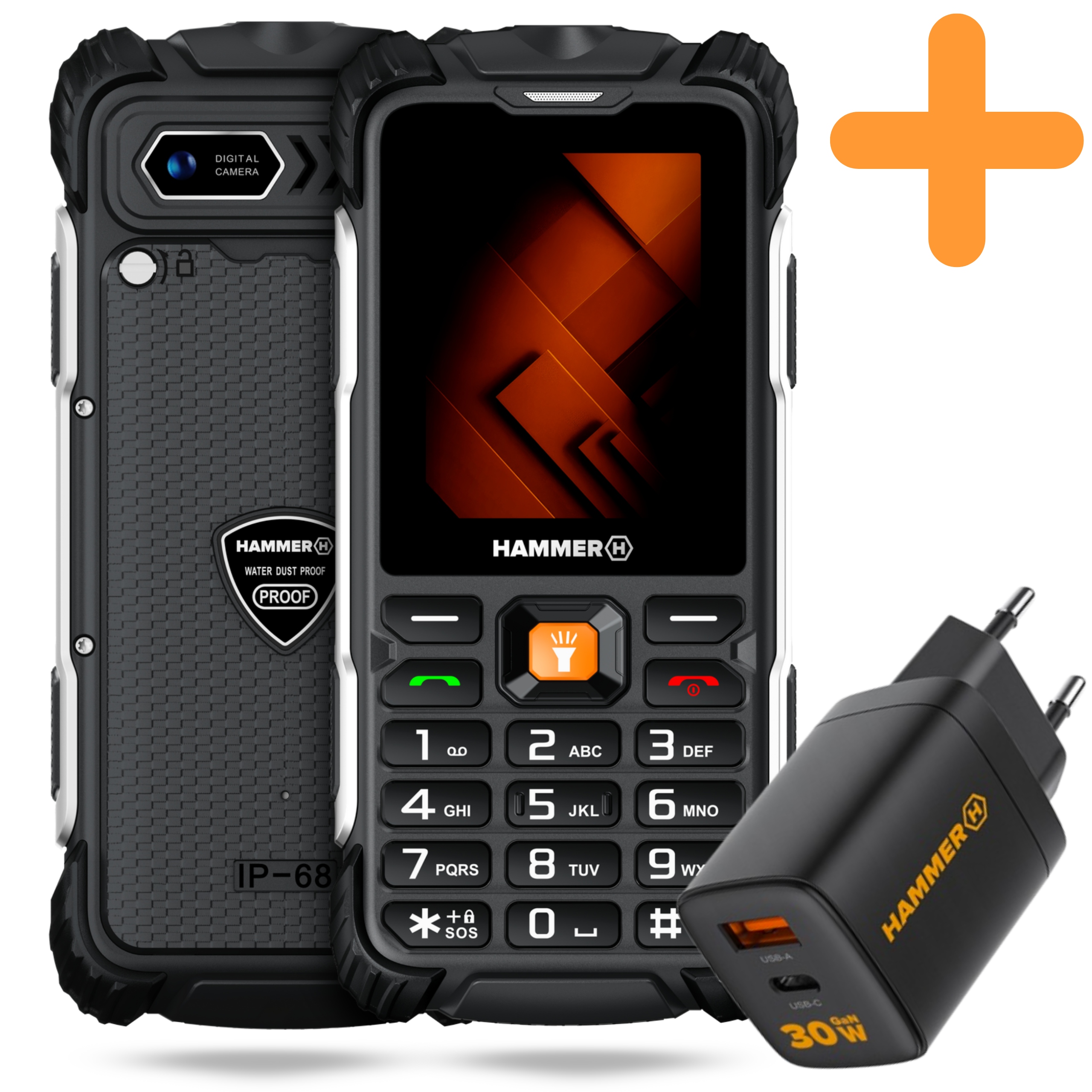 Hammer Forge Lte Telefon Komórkowy Pancerny Mocny Limited Ładowarka Zestaw