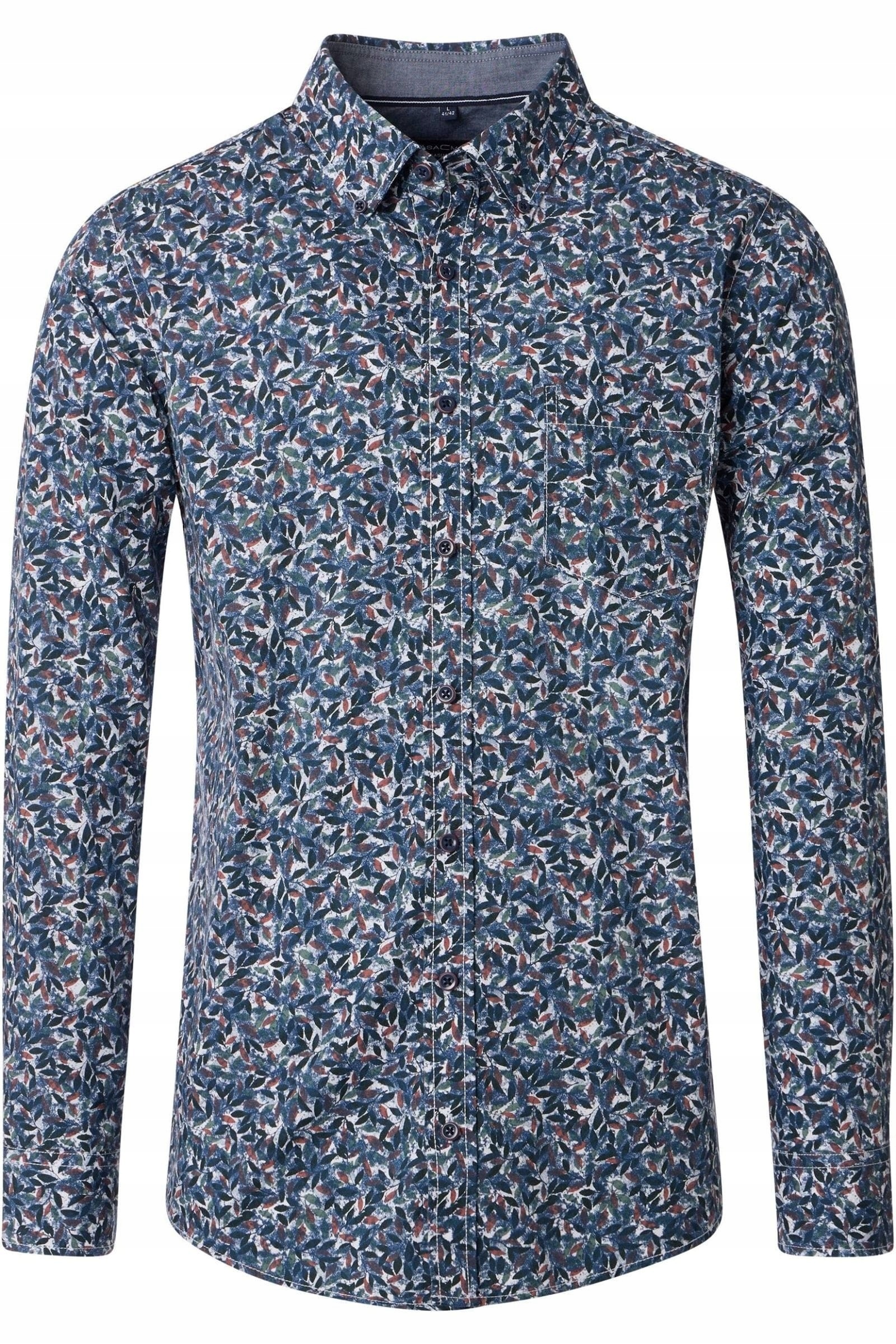 Casa Moda Velká Košile S Velkým Vzorem, Velké Velikosti, 3XL