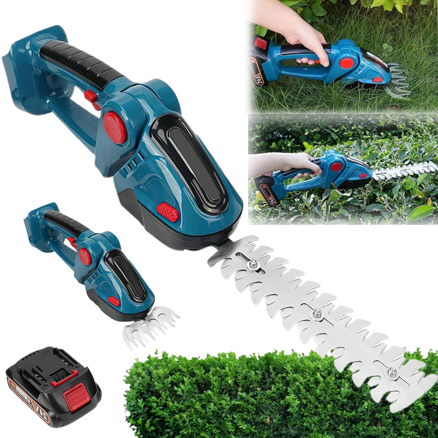 Nůžky 2v1 na Trávy a keře s bezpečnostní blokádou, lehké, přenosné