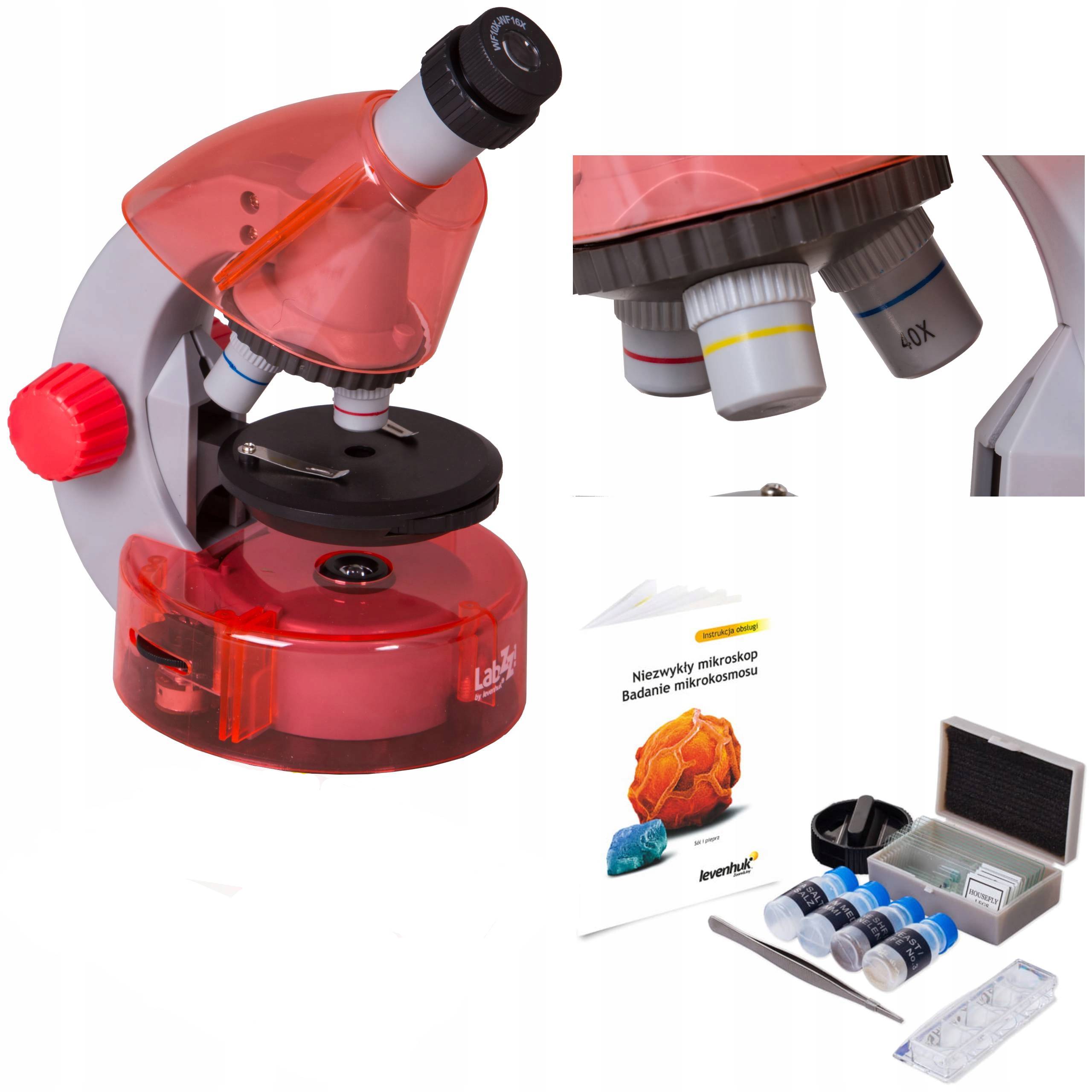 Mikroskop dla dzieci, szkolny, optyczny M101 /640x Zestaw Gratis!