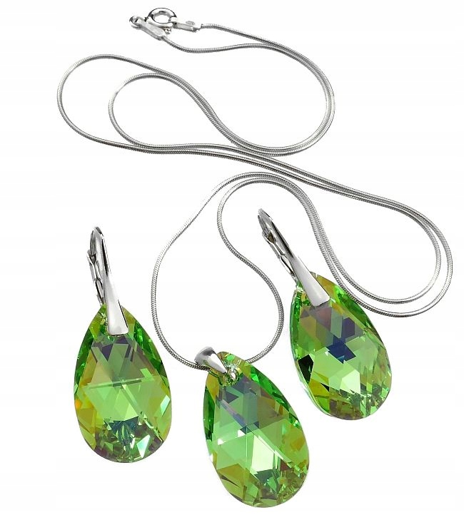 Krystaly Krásný Komplet Peridot Stříbro Arande