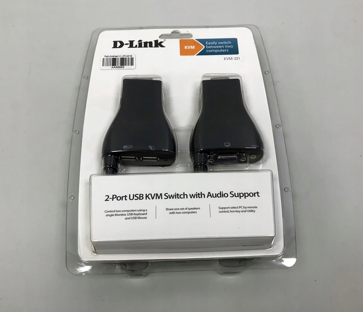2-Port USB KVM Switch with Audio Support