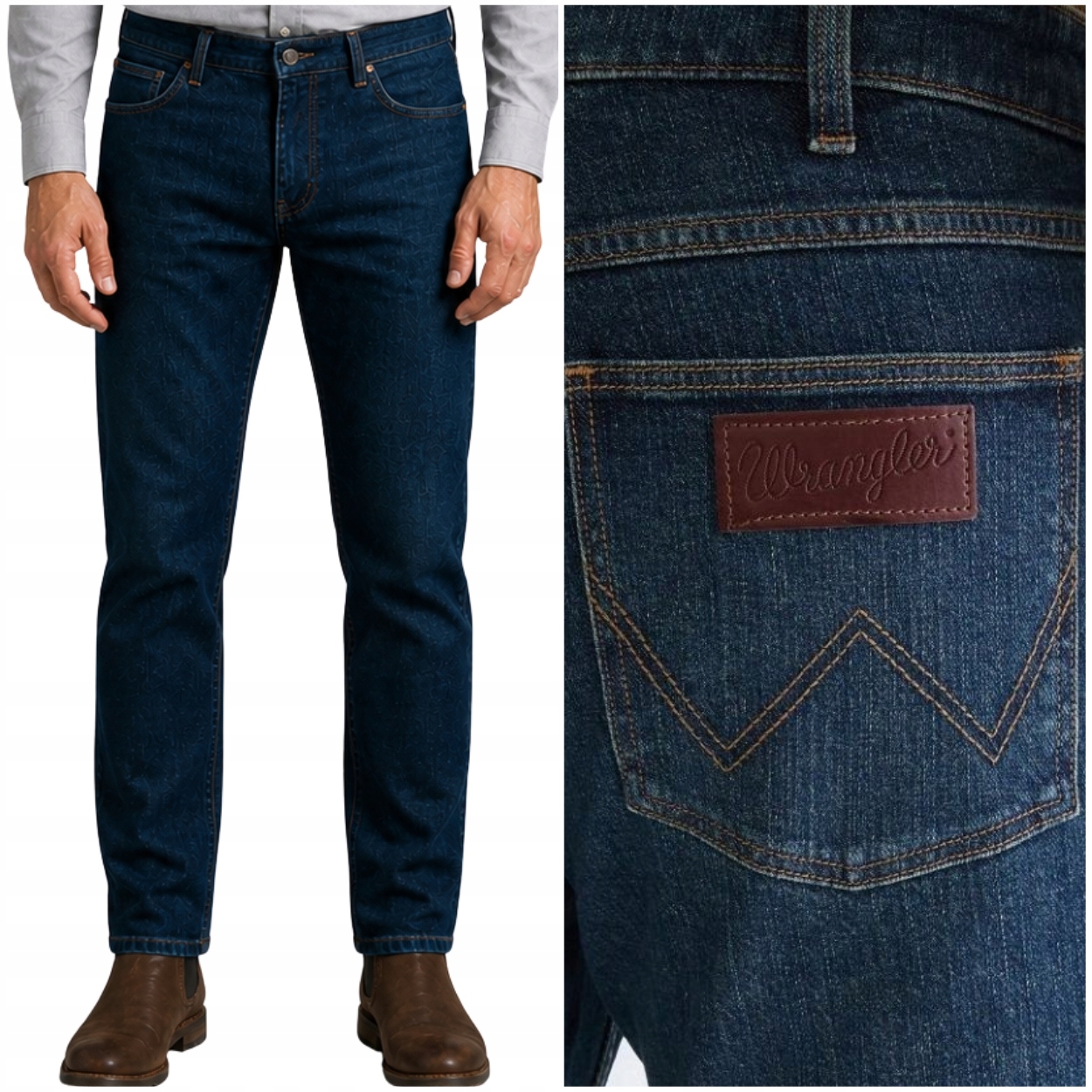 Wrangler Greensboro bavlněné jednoduché pánské džínové kalhoty W42 L34