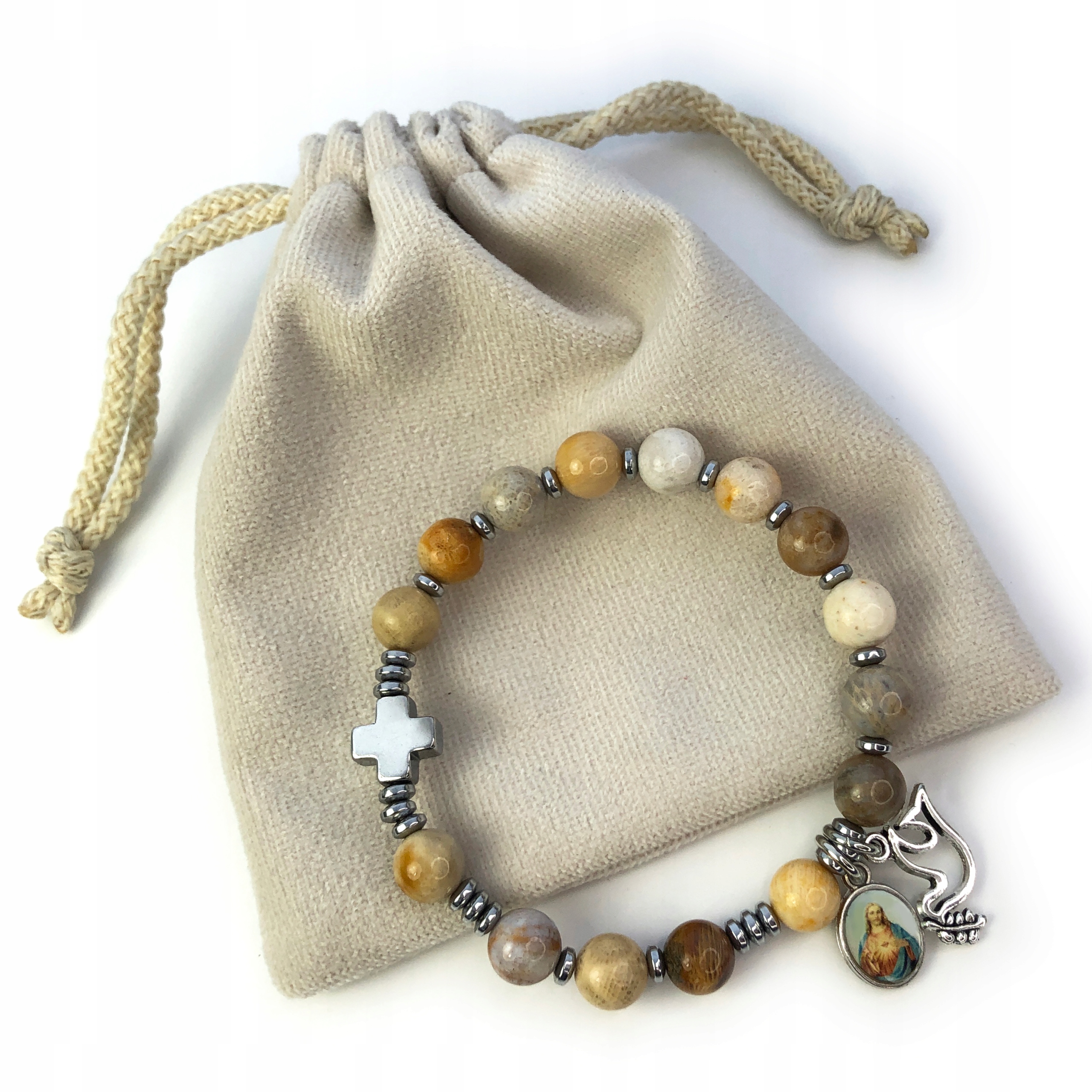 Dámský náramek Růženec na ruku desítka Chryzantémový Kámen