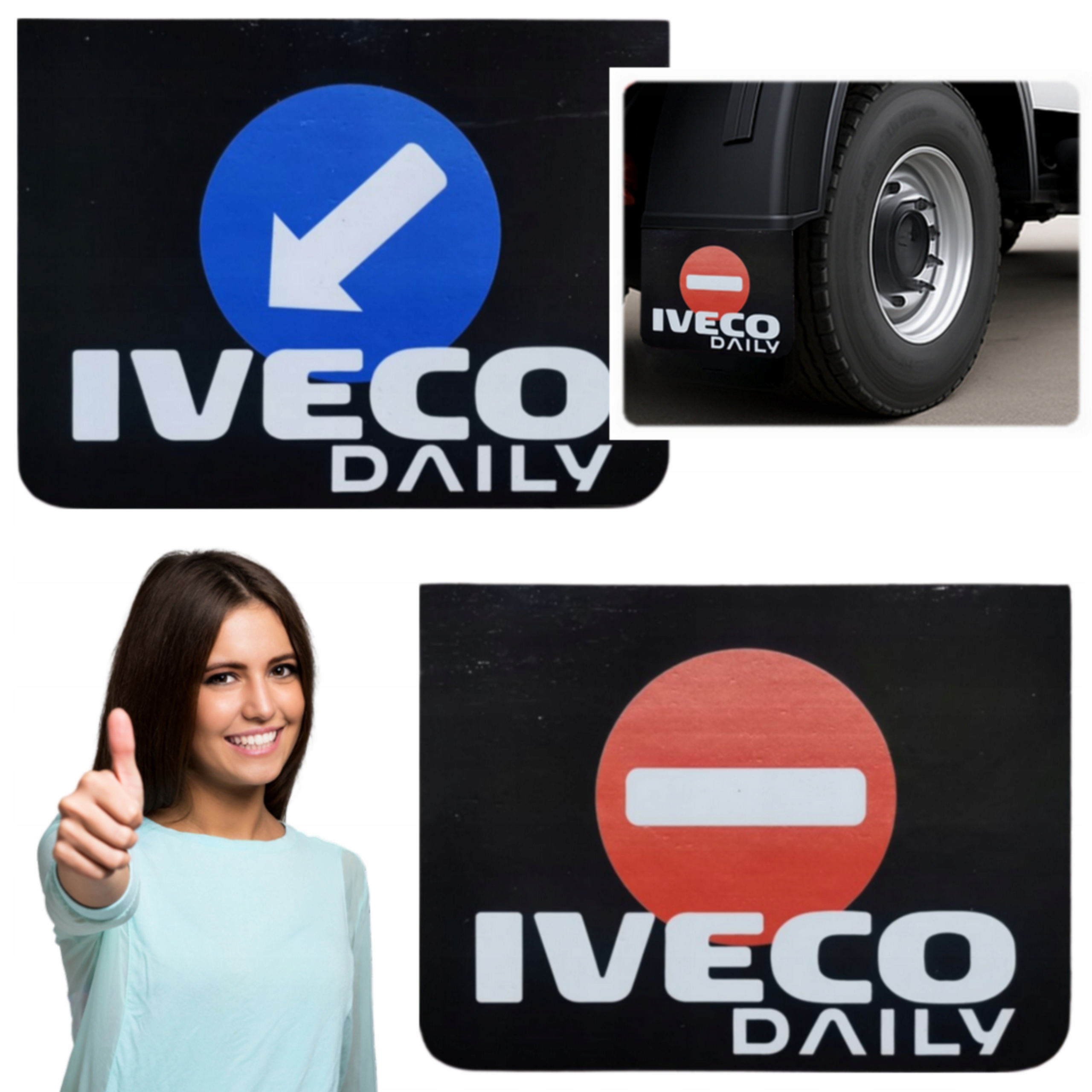 Chlapacze Fartuchy Osłon błotne Iveco Daily Czarny Nakaz-Zakaz 40x30cm 2szt