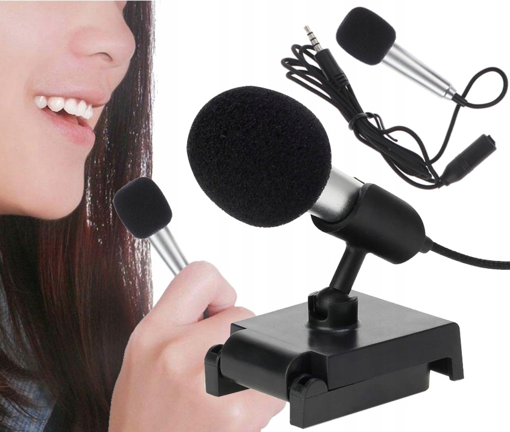 MIKROFON KOMPUTEROWY KOMPUTER SKYPE STATYW MINI