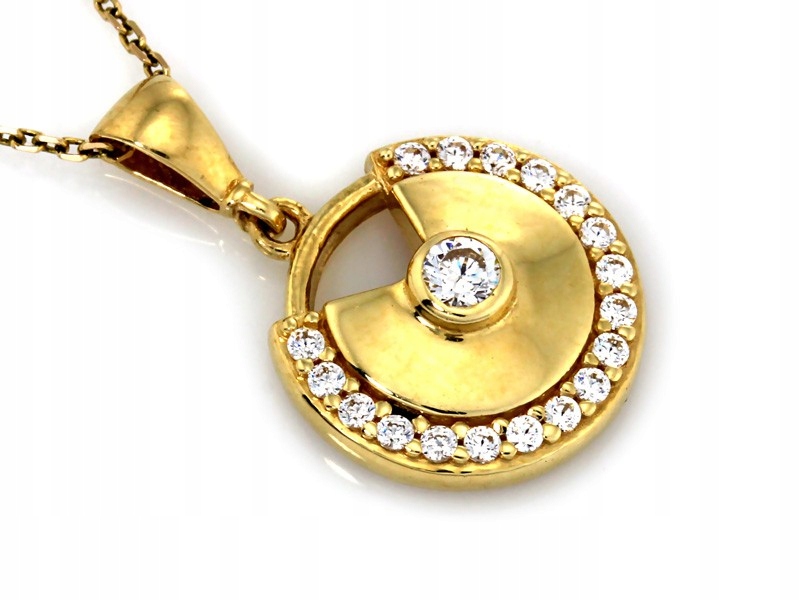 Kulatý přívěsek ze zlata 585 s zirkony 1.58 g jako dárek pro ženu