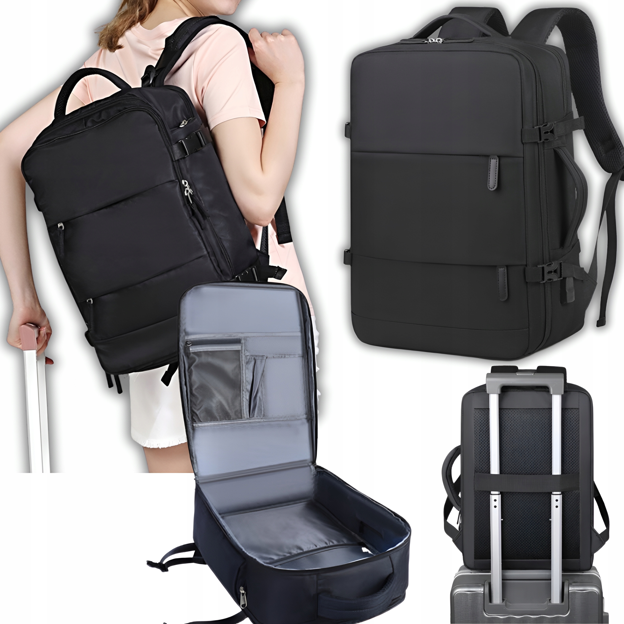 Plecak Duży Podróżny Do Samolotu Ryanair Wizzair Bagaż Podręczny Sc Usb