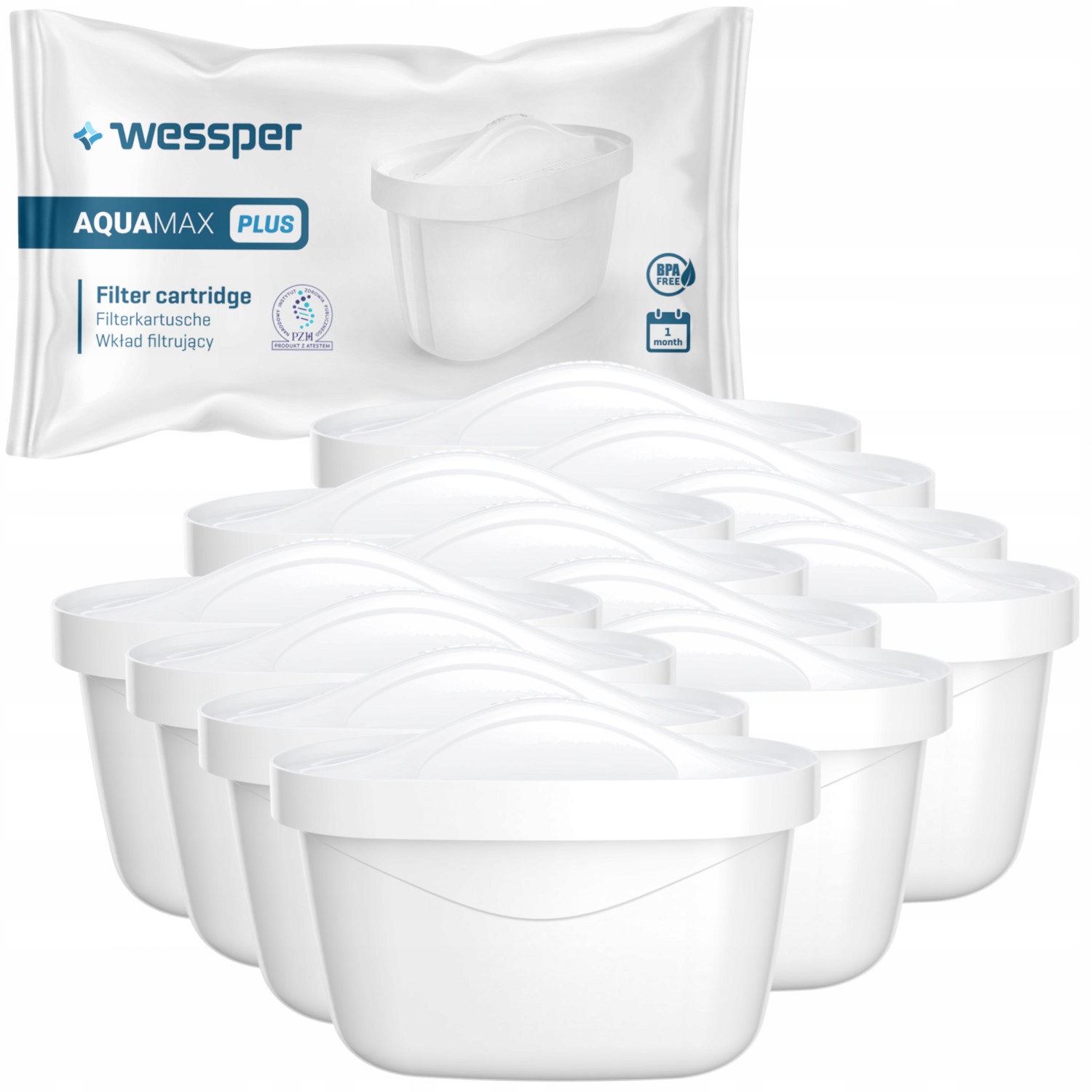 

12x Filtr Wessper Aquamax Plus Do Dzbanka Brita