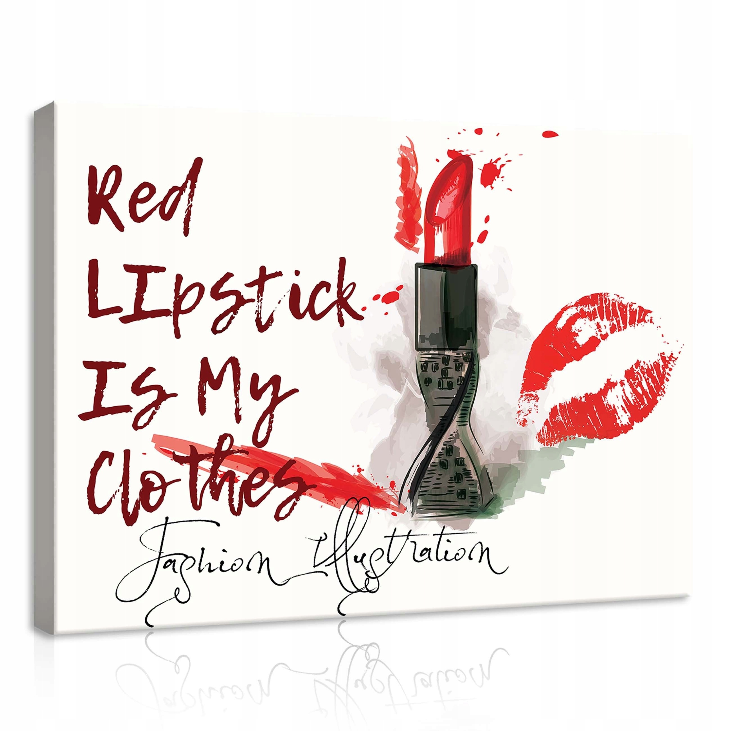 Obraz 70x50 Červená rtěnka móda oblečení ilustrace odvaha ženskost styl