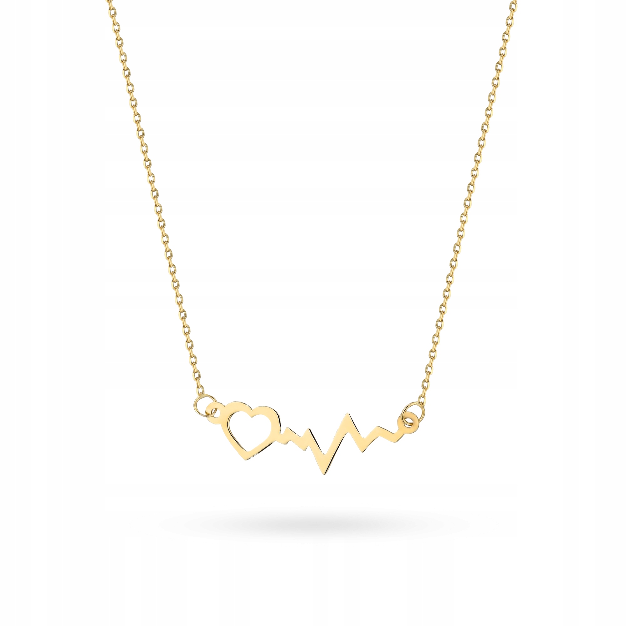 Złoty Naszyjnik Łańcuszek pr. 333 Serce Puls Ekg Linia Życia 8k