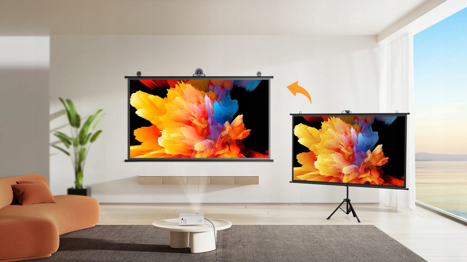 Ekran do Projektora rzutnika przenośny 84" duży 16:9 FULL HD +STATYW Kod producenta PRTY-YS-84D