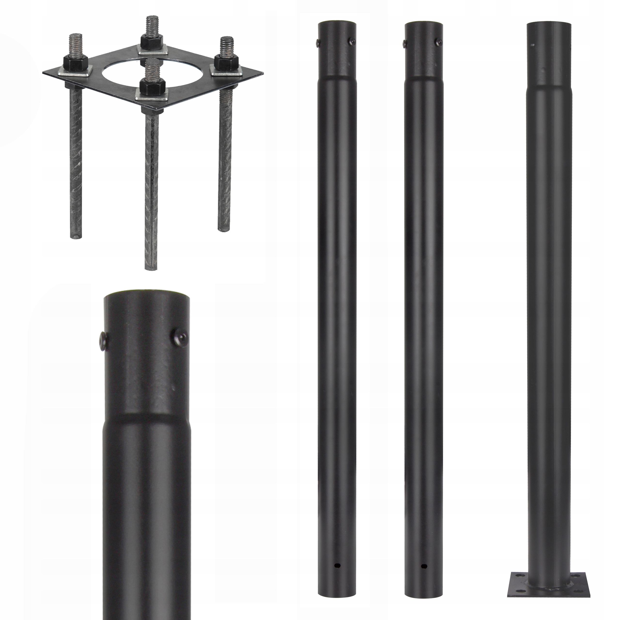 Sloupové osvětlení stožáru 3M Pouliční Lampa Lucerna Ø76 mm 15x15 cm