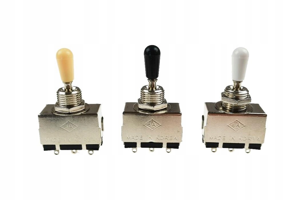 Przełącznik 3 pozycyjny Les Paul z białą główką Marka WM