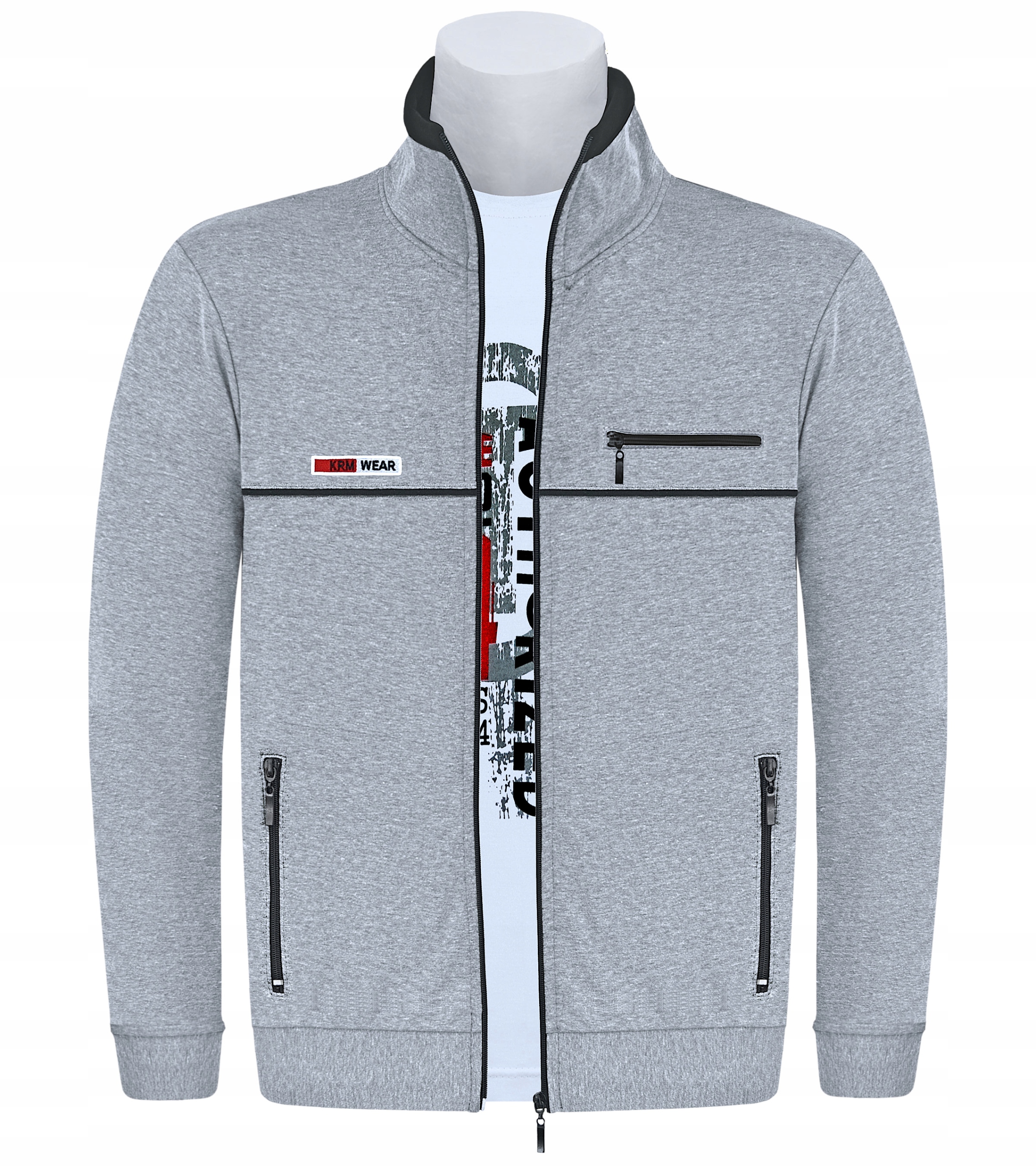 

Cienka Bluza Krm Sport Stójka Zamek Jakość mel L