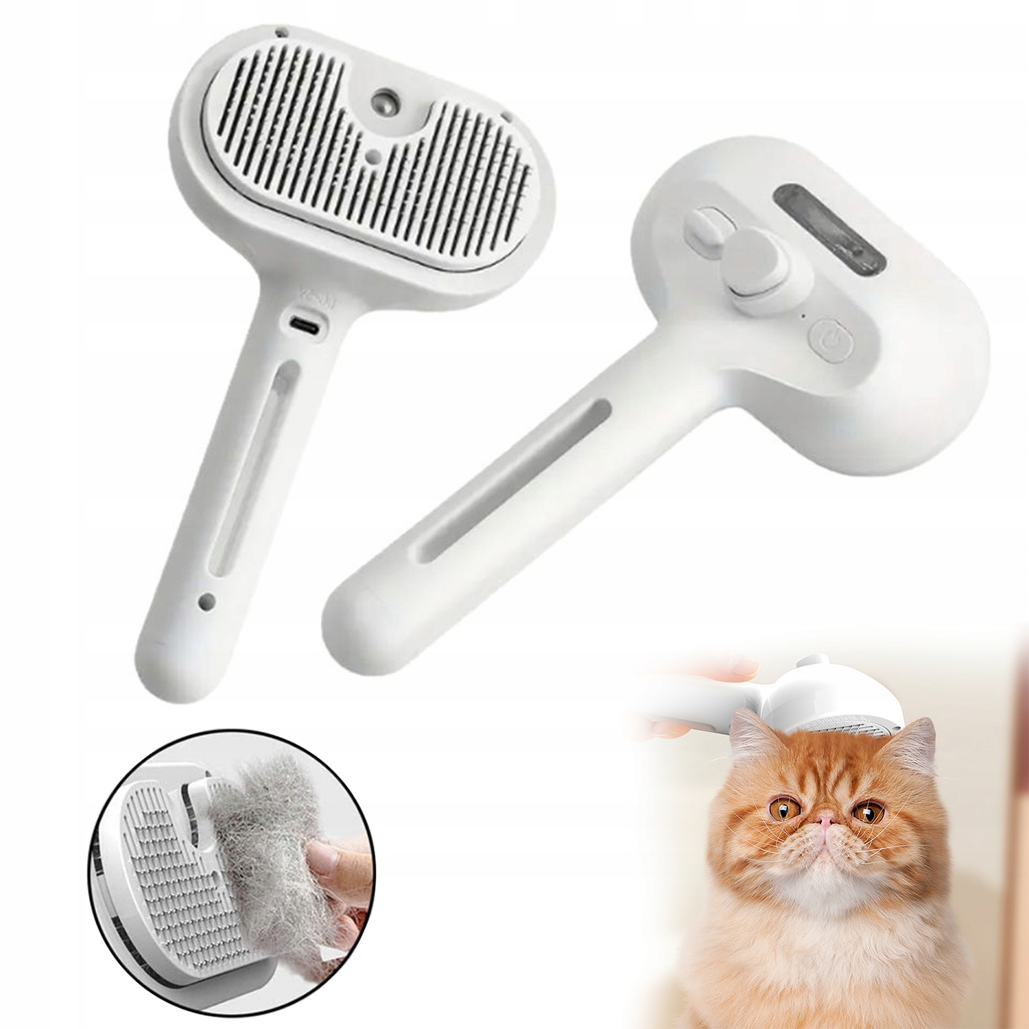 Levně Parní Kartáč Pro Psa Kočku Zvířat Elektrický Na Česání Chlupů Prášek