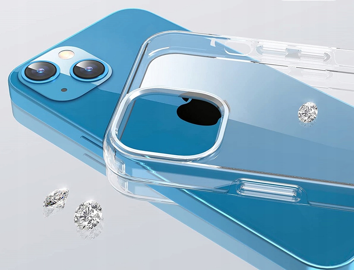 ETUI do IPHONE 13 / IPHONE 14 CIENKIE PRZEZROCZYSTE CASE SLIM PLECKI+SZKŁO Kolor bezbarwny