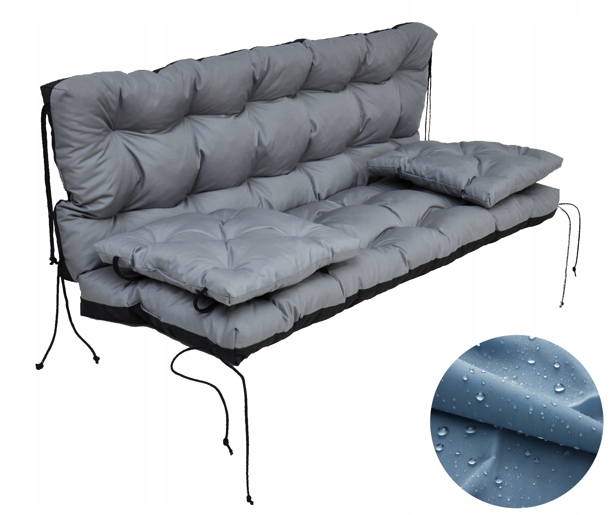 Wodoodporna Poduszka na Huśtawkę na Ławkę Ogrodową 140 cm Poduszki 40x40