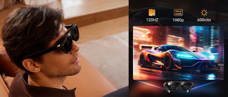 Окуляри AR Rokid Max 2 до 215 дюймів, 120 Гц, 1080p, micro OLED, USB-C, інші бренди