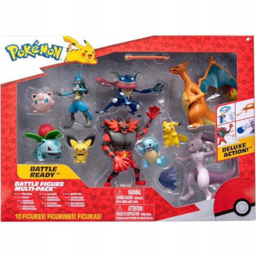 Pokemon Zestaw 10-PAK Mewtwo Charizard Incineroar Greninja Ivysaur Lucario