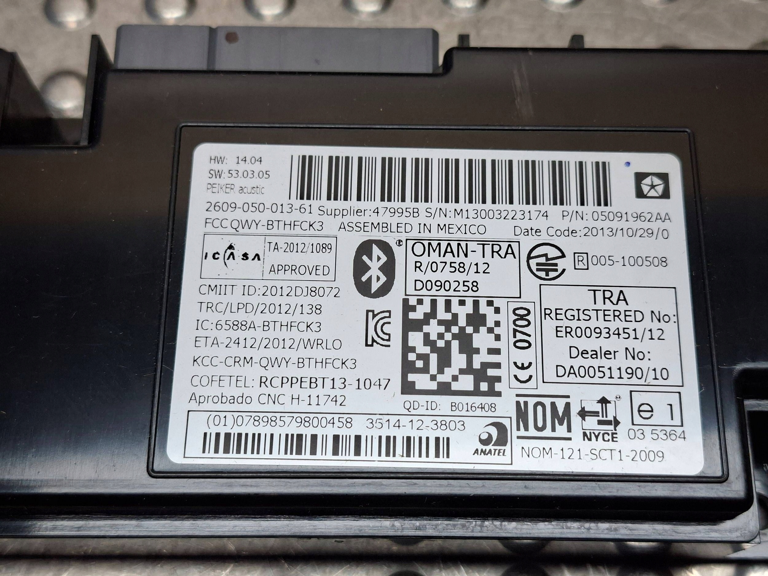 module BLUETOOTH CHRYSLER TOWN&COUNTRY CARAVAN 08-19