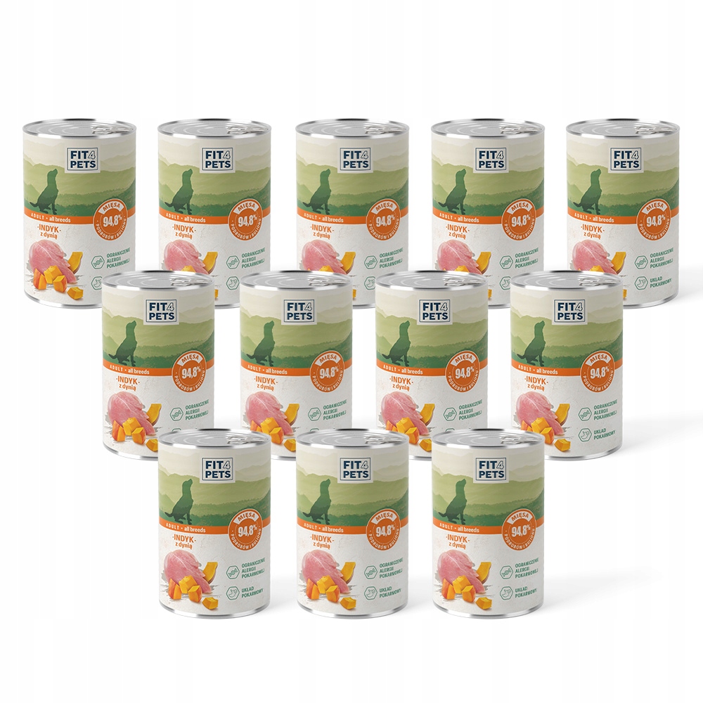 Levně Sada krmivo pro psy kompletní krůta s dýní 400 g 12 ks