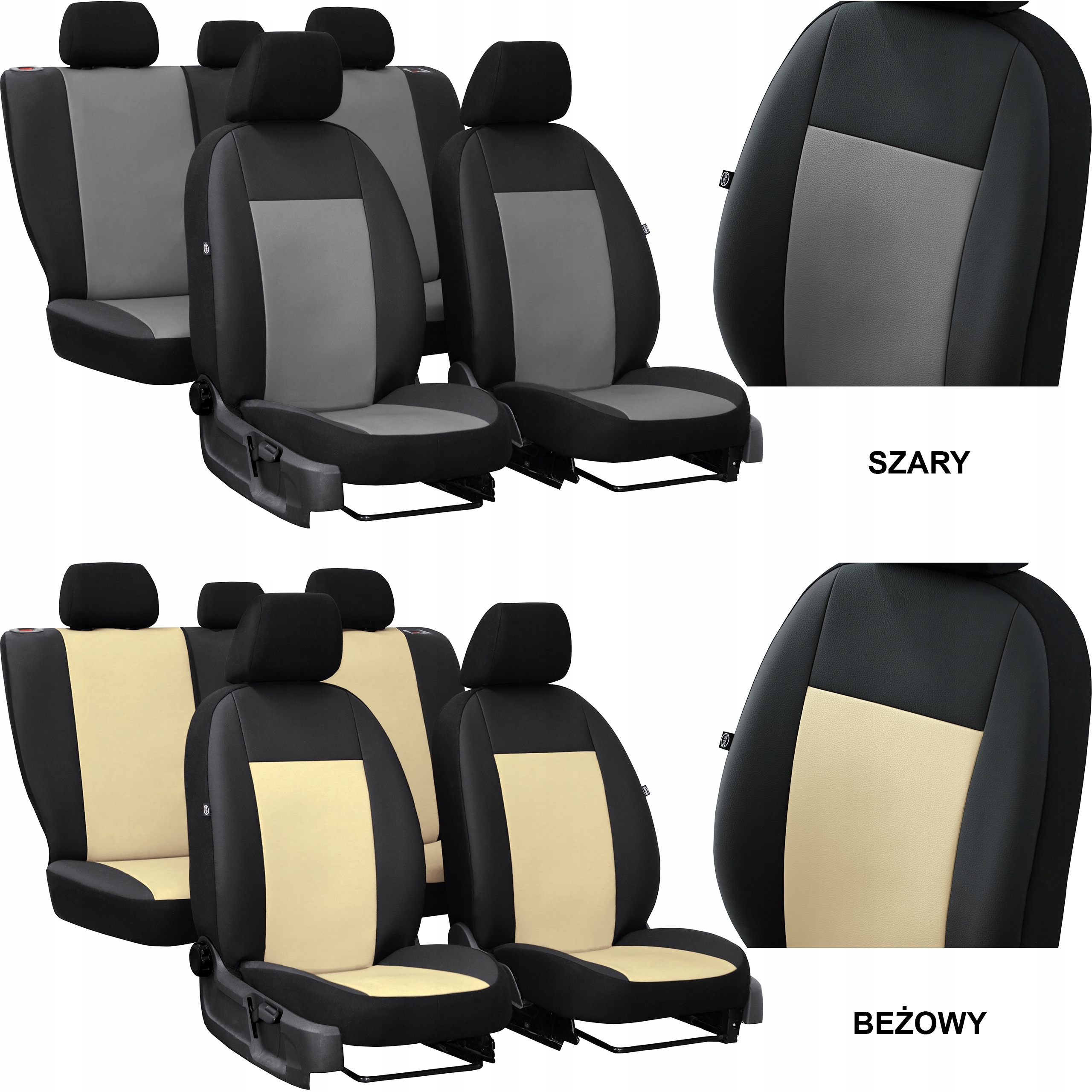 SKÓRA POKROWCE MIAROWE NA FOTELE DO Land Rover Range Rover Evoque I Model Pelle