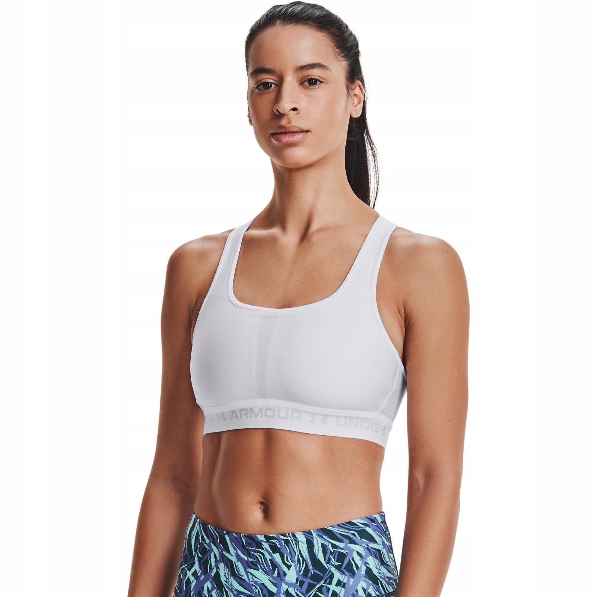 Biustonosz sportowy Under Armour Ua Crossback Mid Bra Biały M