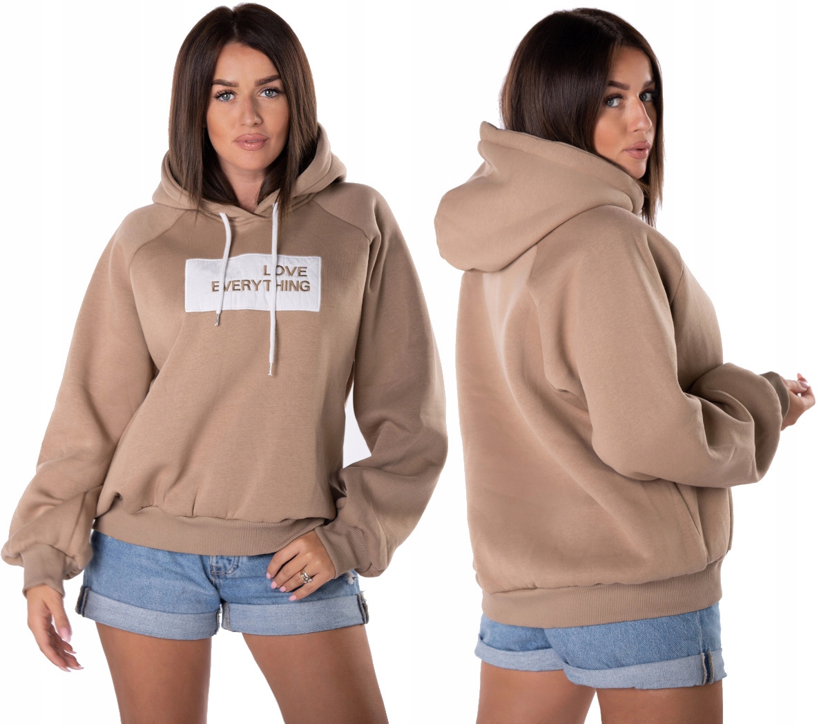 

Stylowa Bluza Czarna Z Naszywką I Kapturem L/XL