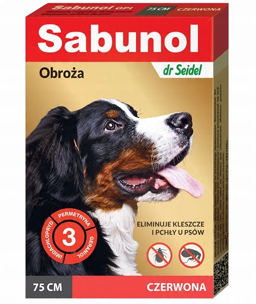

Sabunol Obroża na pchły i kleszcze 75 cm Czerwona