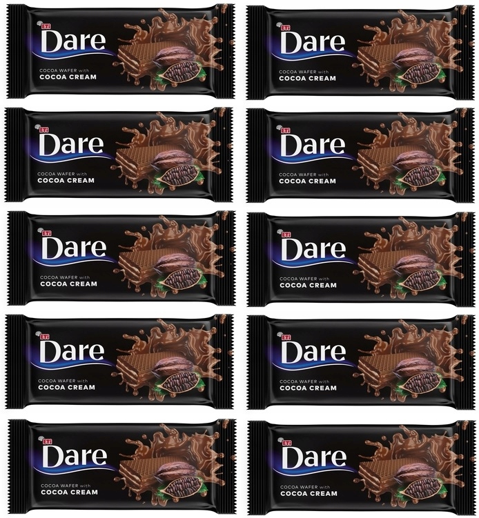 Levně 10 x 142 g Dare kakaové oplatky s kakaovým krémem Poloviční Karton