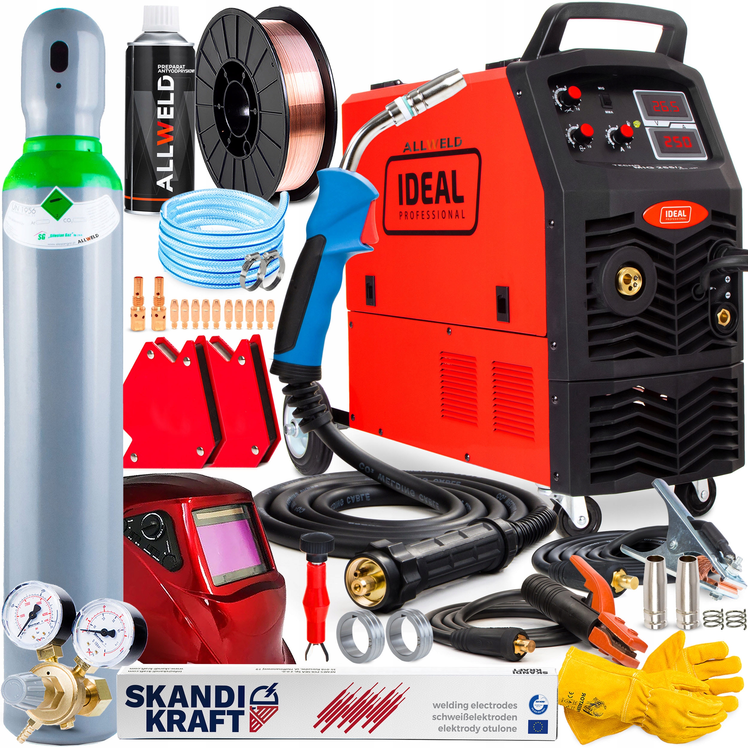 Svářečka Migomat Ideal Tecno Mig 255 Mag Mma Flux 250A 230V 400V Igbt Alu