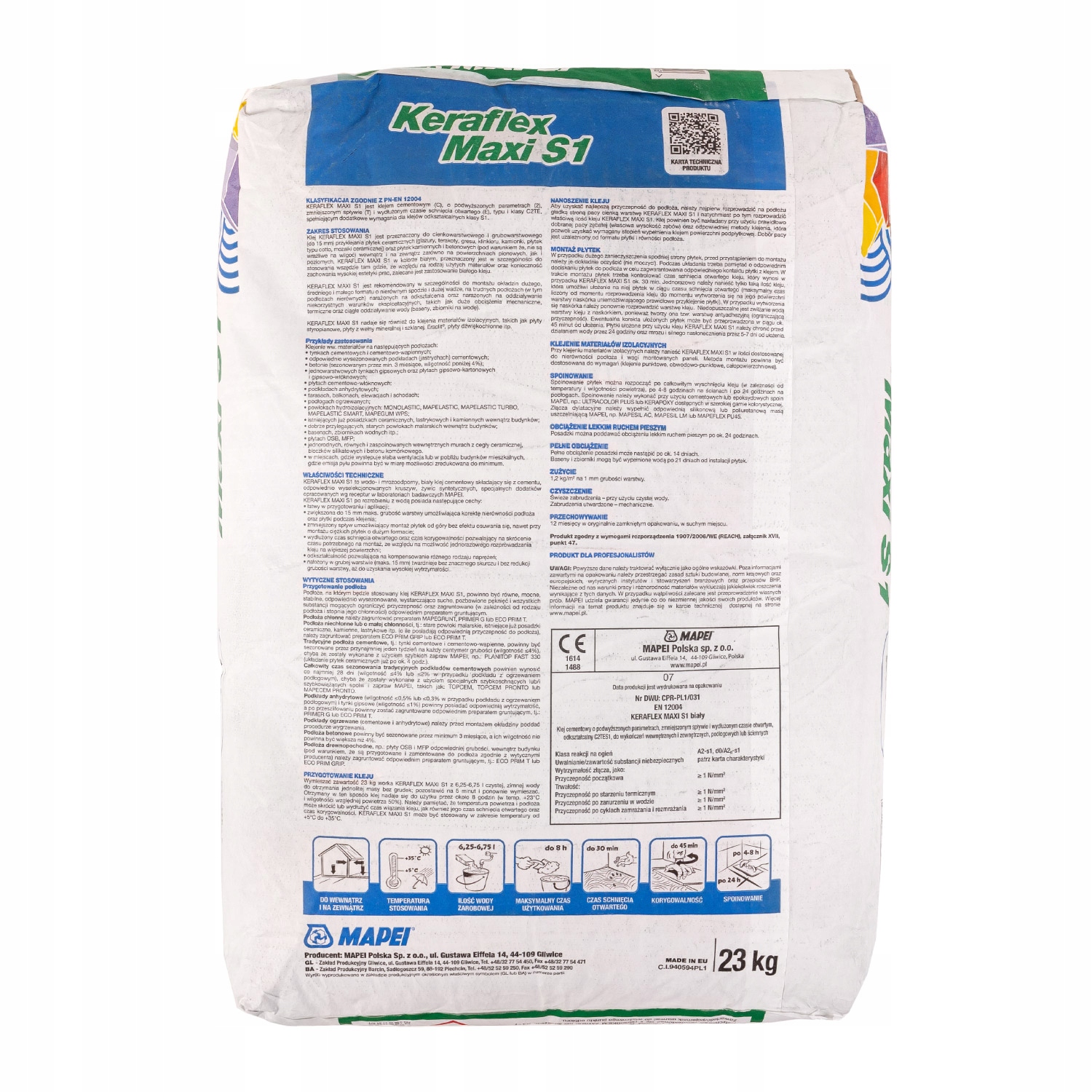 MAPEI KERAFLEX MAXI S1 BIAŁY KLEJ DO PŁYTEK ZAPRAWA ELASTYCZNY 23kg Typ klej do glazury i terakoty