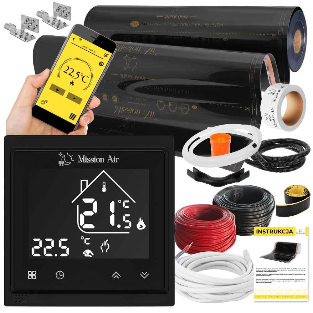 Set Fólie Vyhřívací Podložka Infračervená 7 m² 160 W