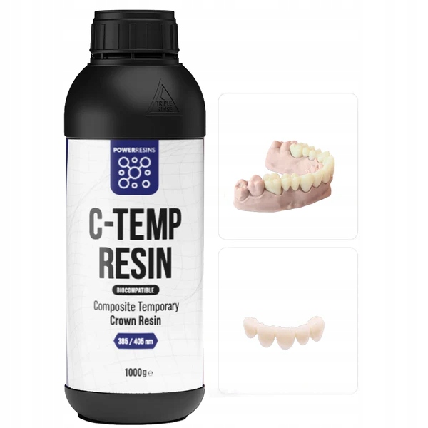 Uv pryskyřice Temp Bleach White bílá 1 kg 1 l pro 3D tisk, Zubní