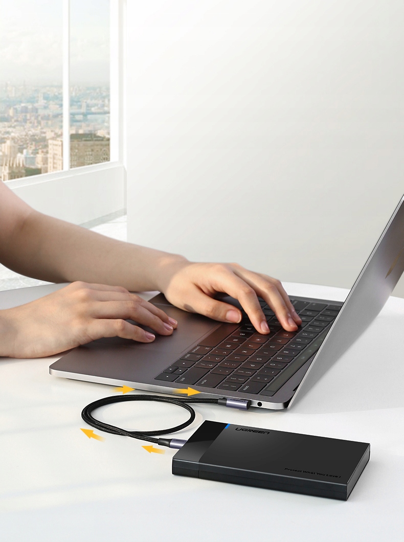 UGREEN MOCNY KABEL PRZEWÓD USB-C DO USB C KĄTOWY QC 3.0 4.0 PD 3A 60W 1M Kod producenta 50123