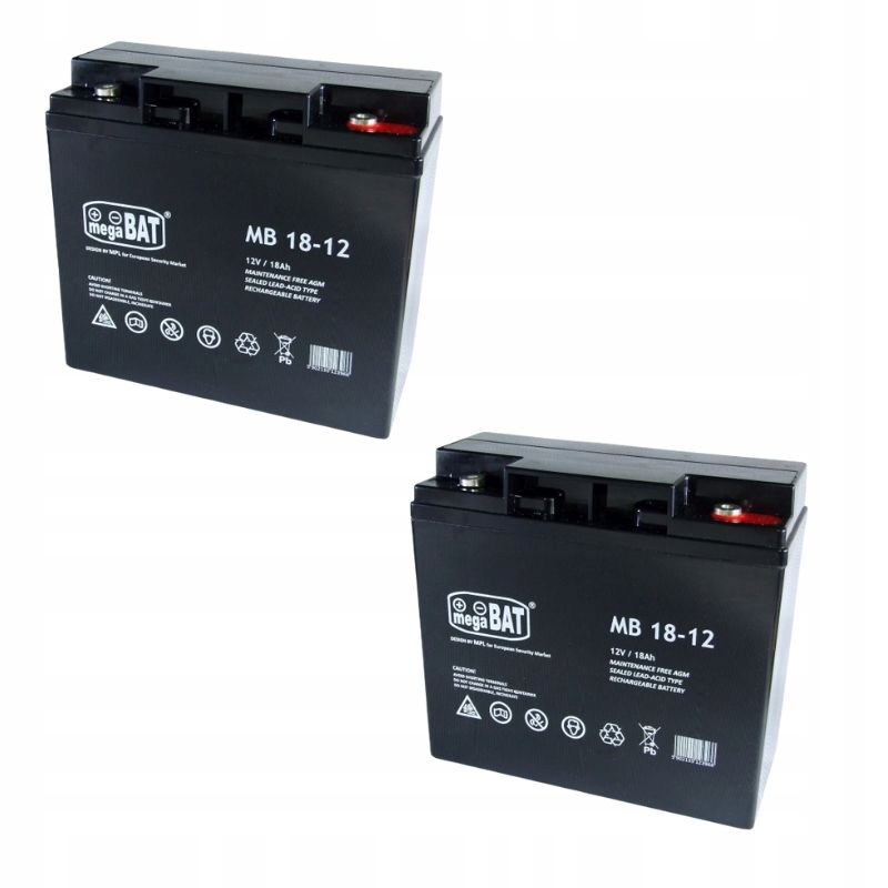 2X akumulátor Agm 12V 18Ah Megabat (rozmer 17Ah 20Ah) Ups solárny alarm na bicykli