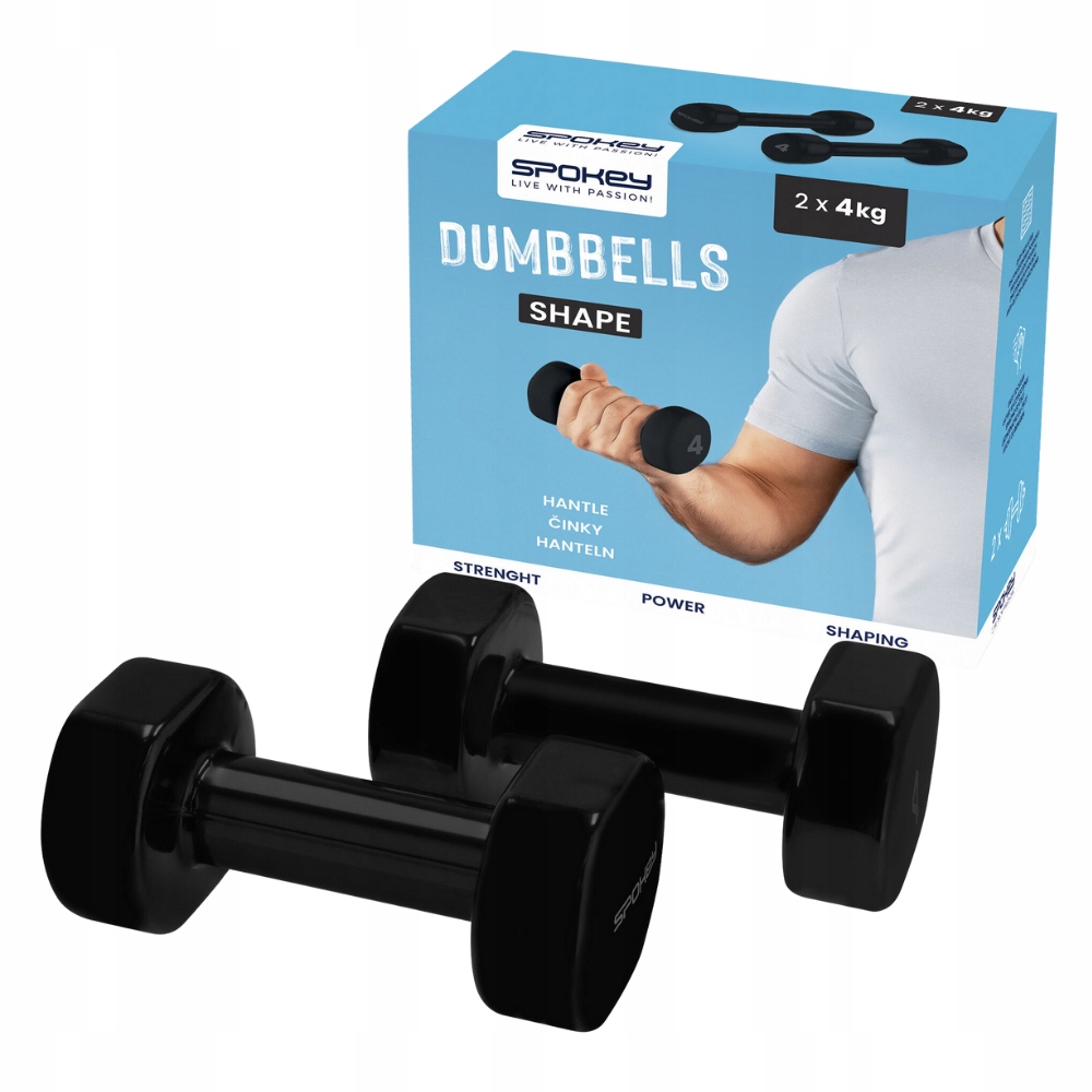 Vinylové činky pro trénink fitness cvičení Protiskluzové závaží 2x4 kg